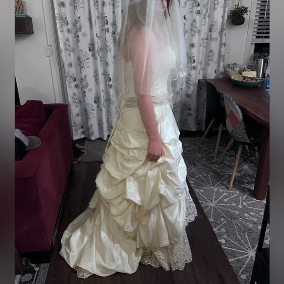 🤍🤍🤍Sottero and Midgley Couture 10 Wedding Dress strapless corsett back lace - Picture 9 of 17